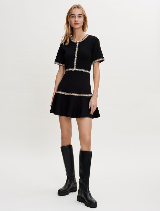 Vestido de punto con galones