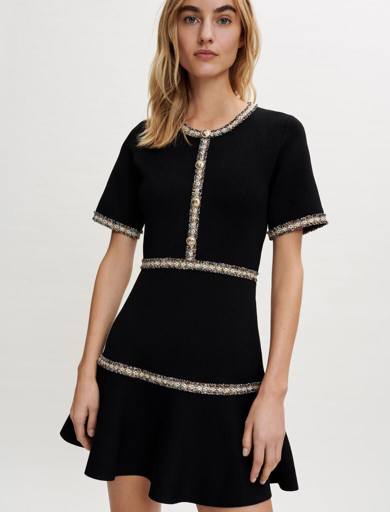 Vestido de punto con galones