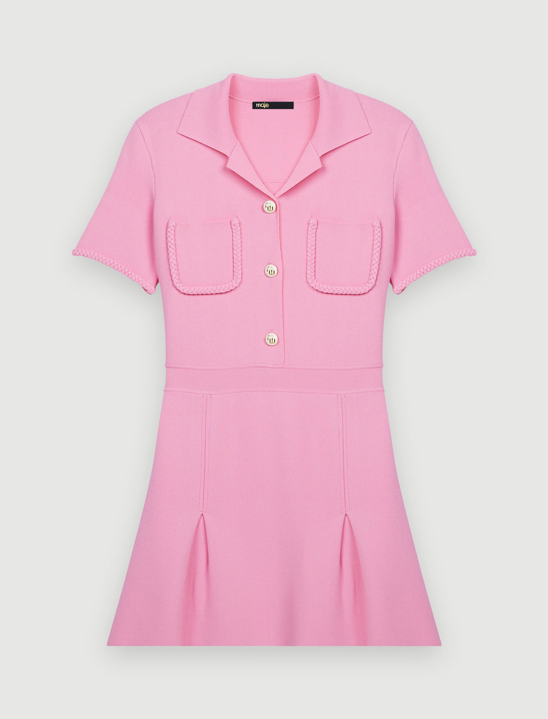 Vestido rosa de punto entallado