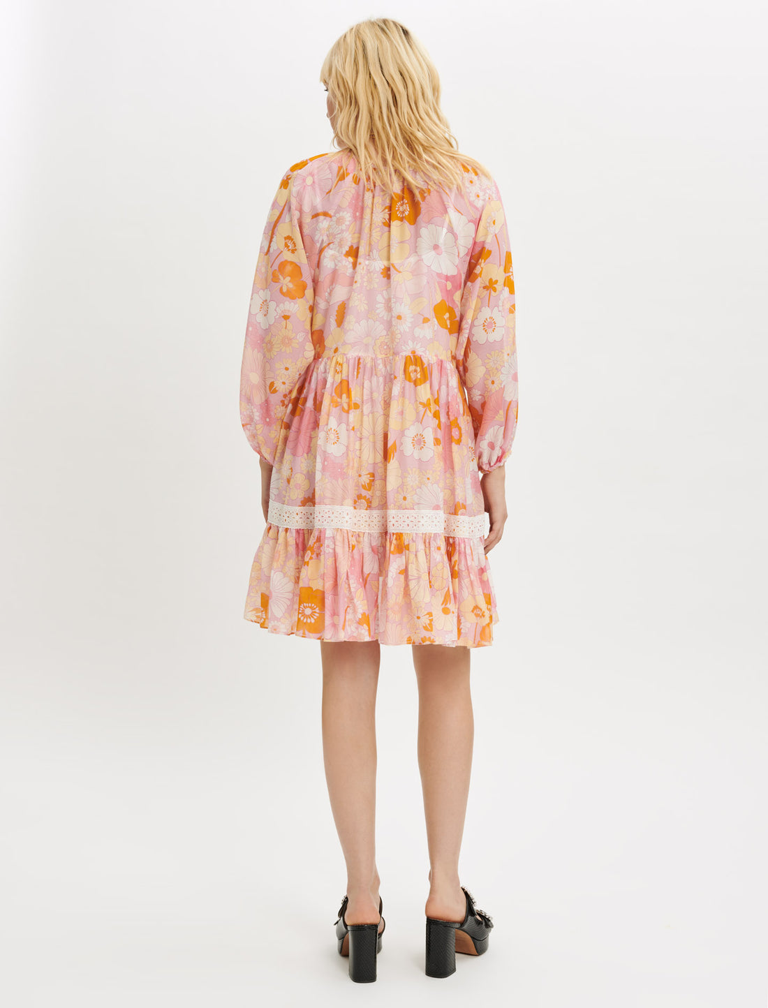Vestido velo de algodón y seda estampada