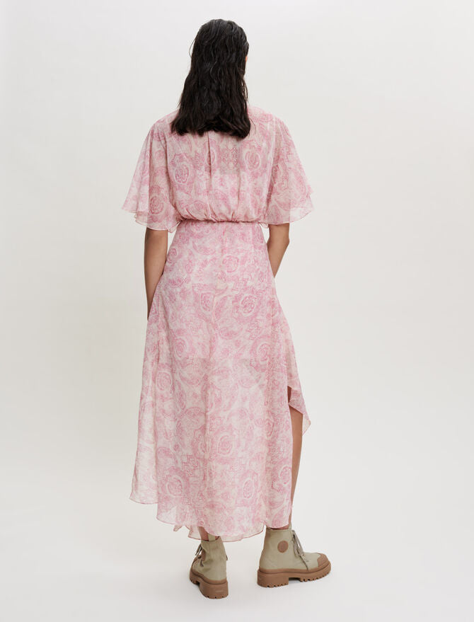 Vestido fluido con estampado cachemir