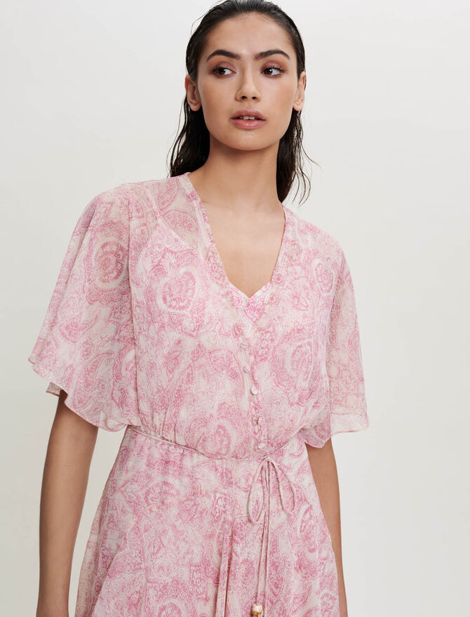 Vestido fluido con estampado cachemir