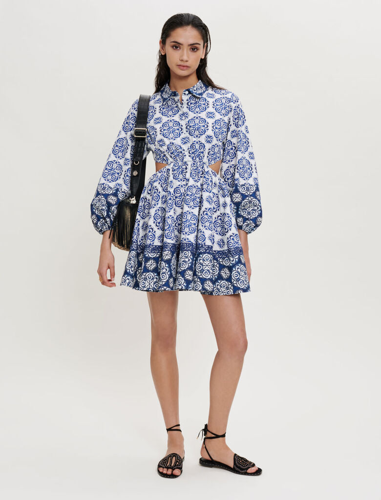 Vestido de popelina de algodón estampado
