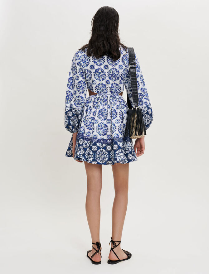 Vestido de popelina de algodón estampado