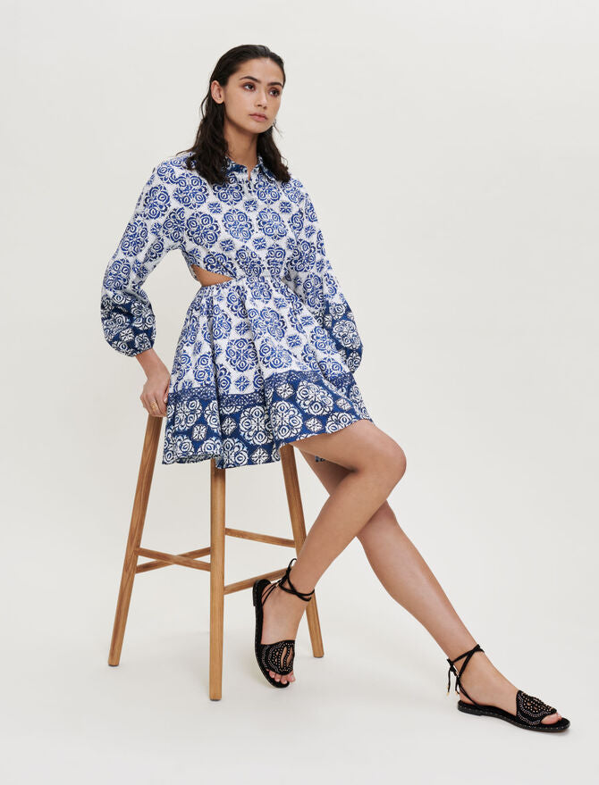 Vestido de popelina de algodón estampado