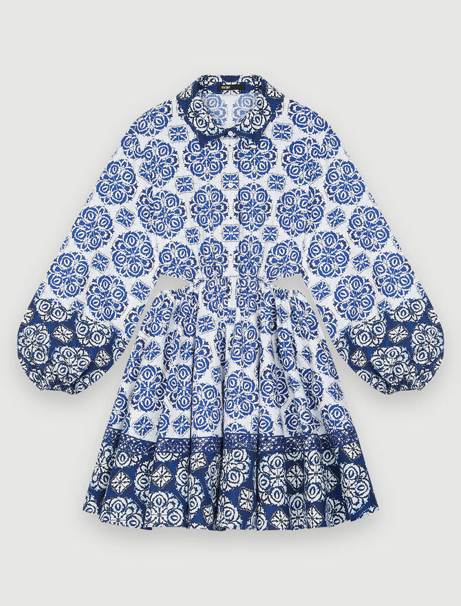 Vestido de popelina de algodón estampado
