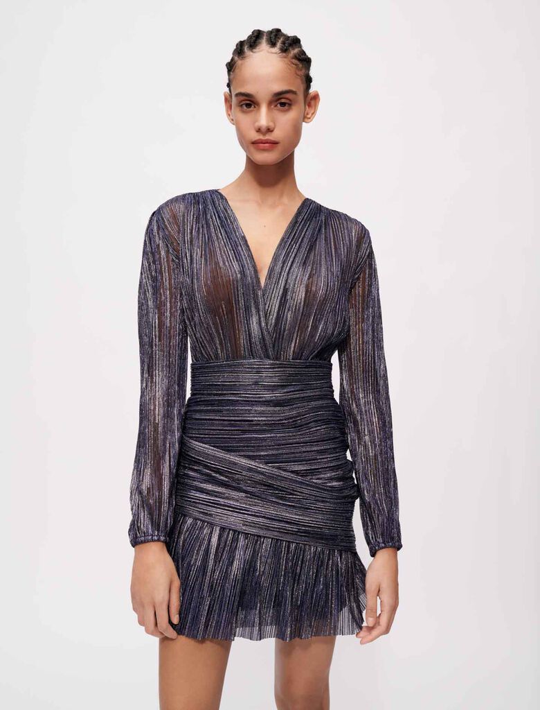 Vestido de lamé totalmente drapeado
