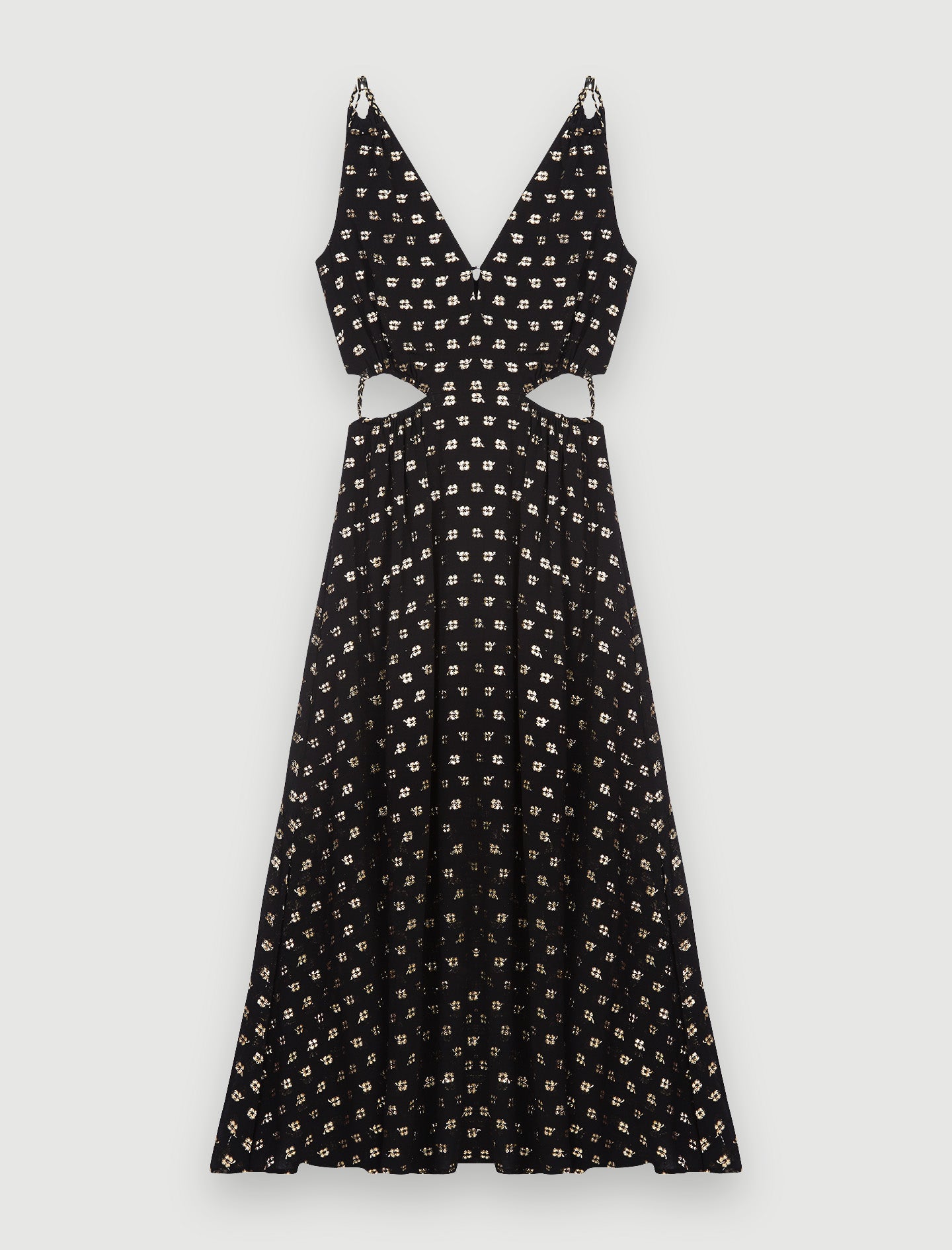 Vestido de tirantes estampado con cuello