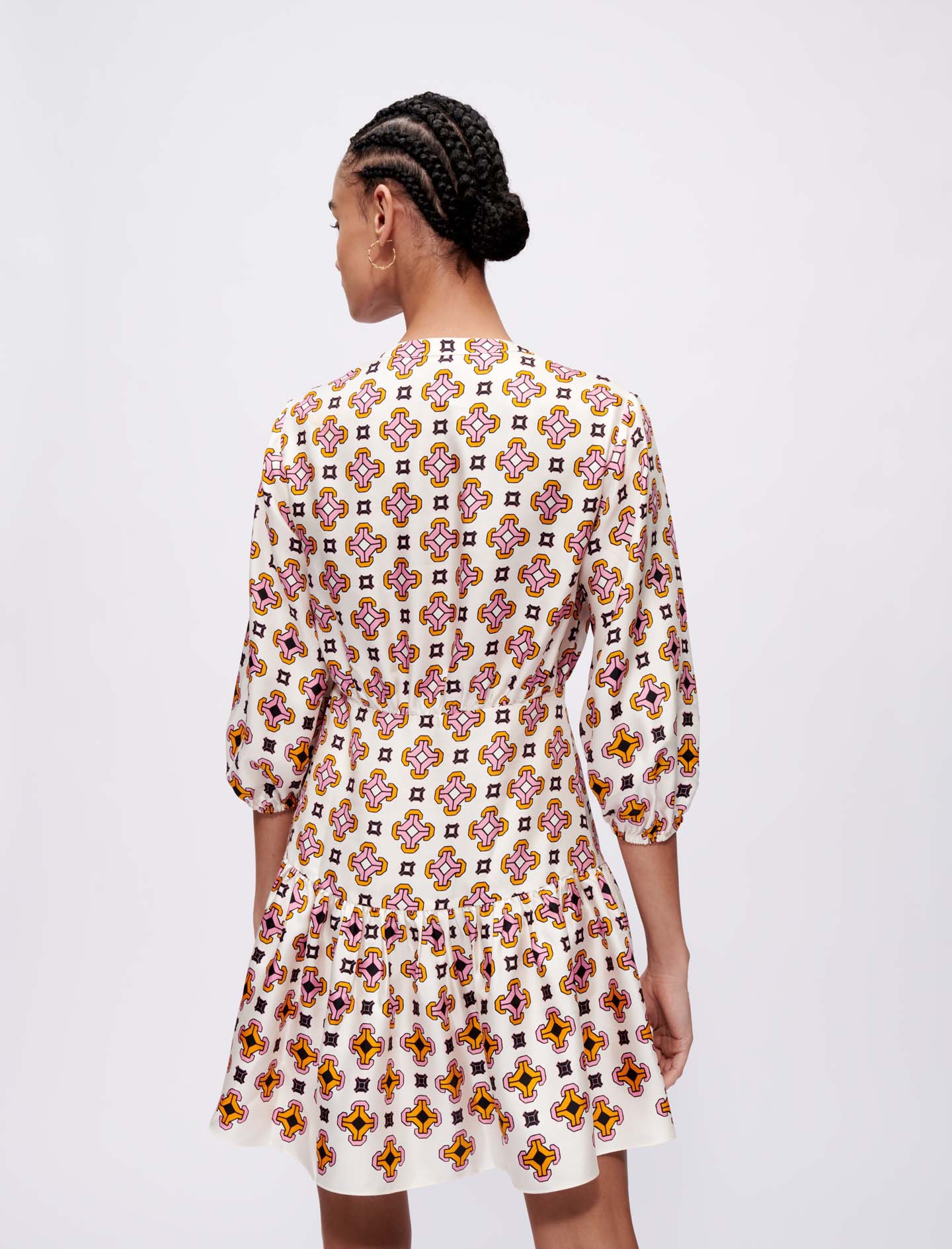 Vestido de seda estampada