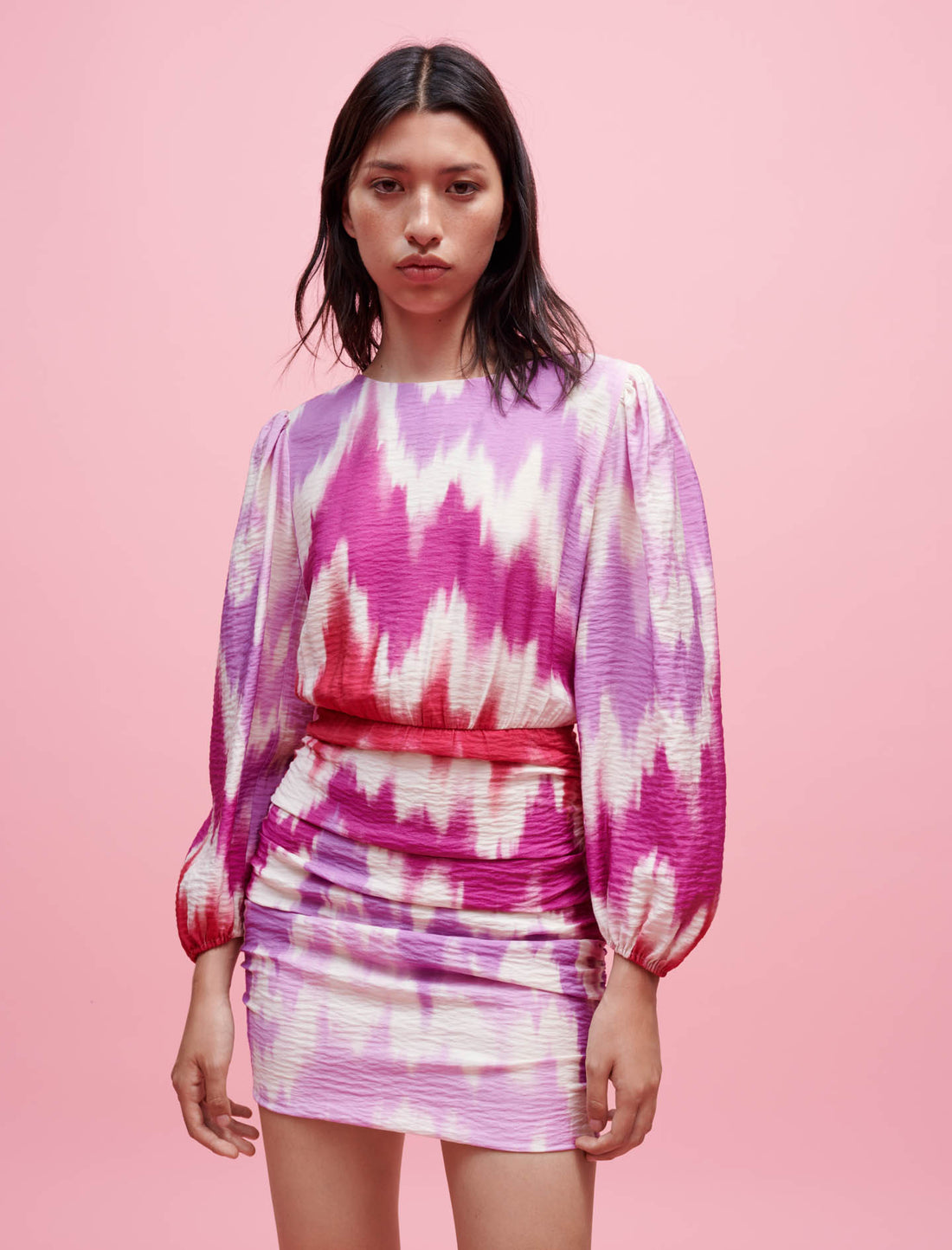 Vestido viscosa estampado tie and dye