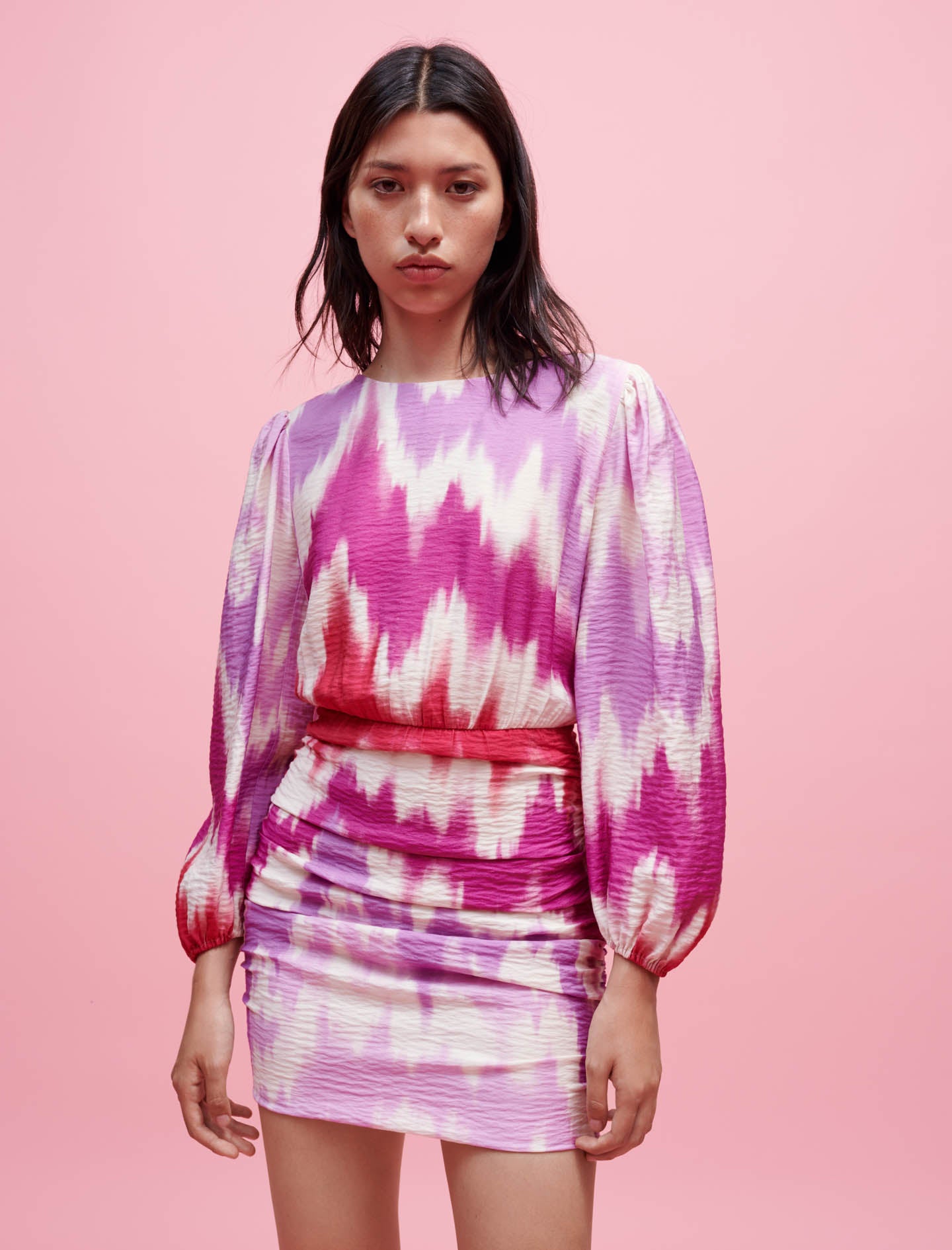 Vestido viscosa estampado tie and dye