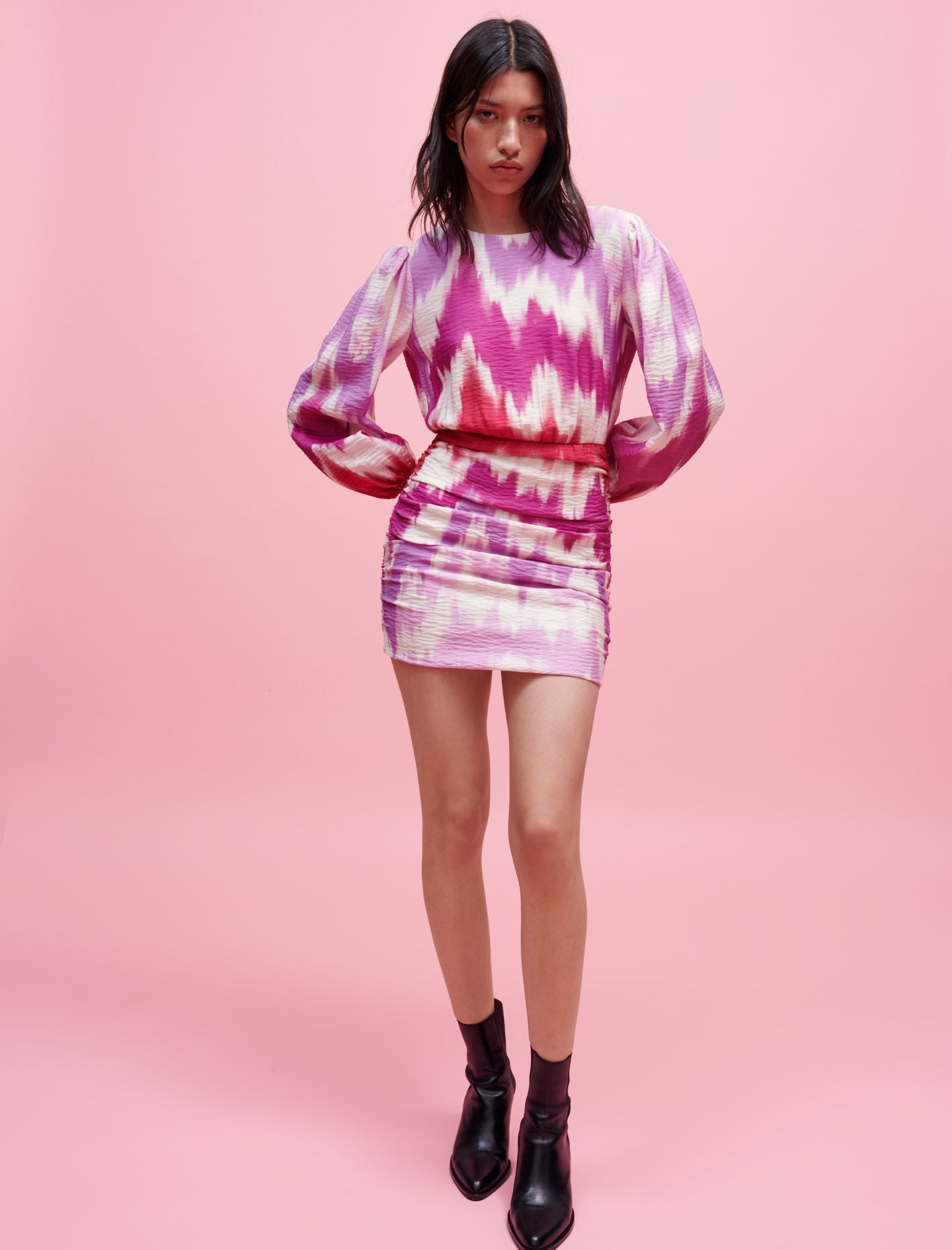 Vestido viscosa estampado tie and dye