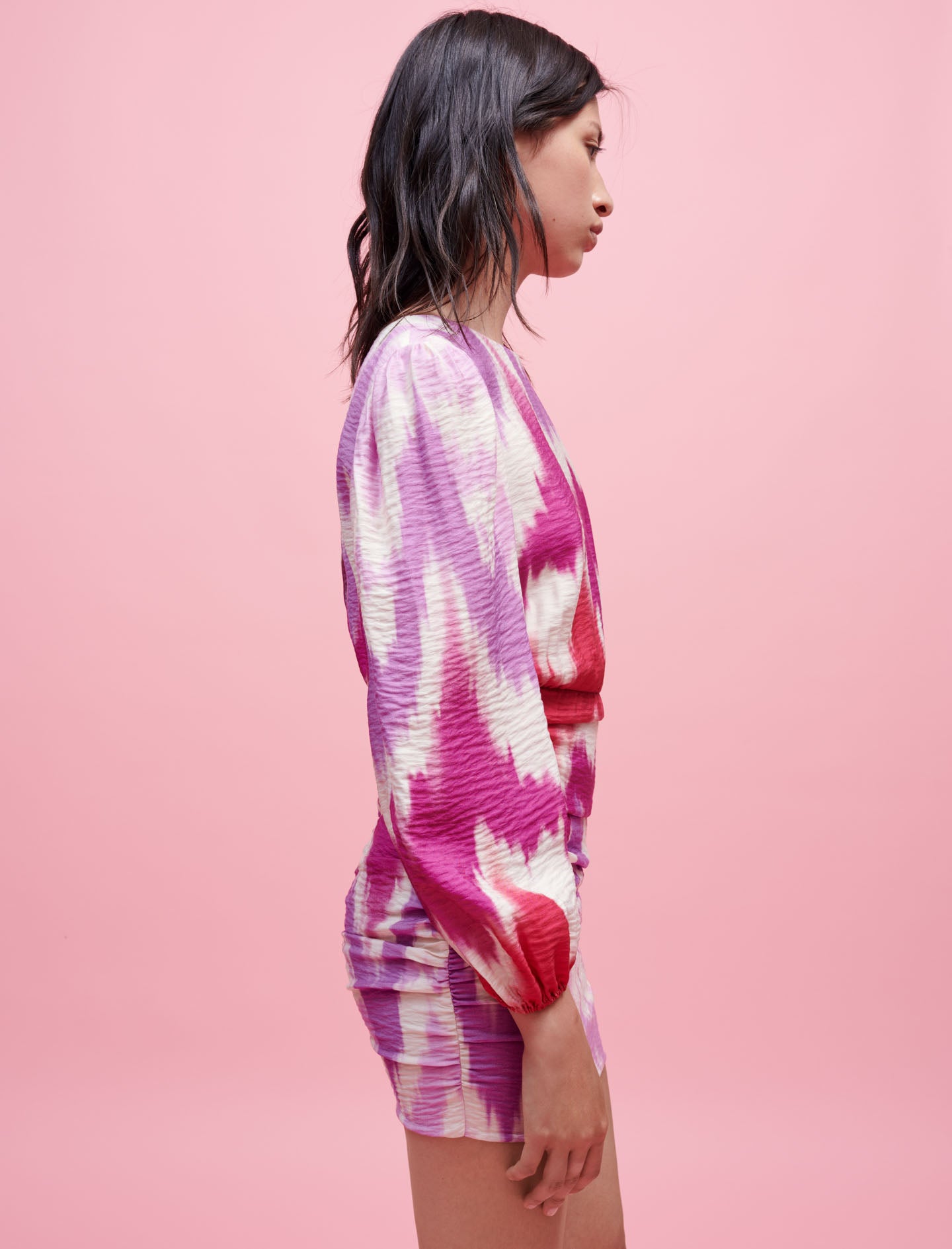 Vestido viscosa estampado tie and dye