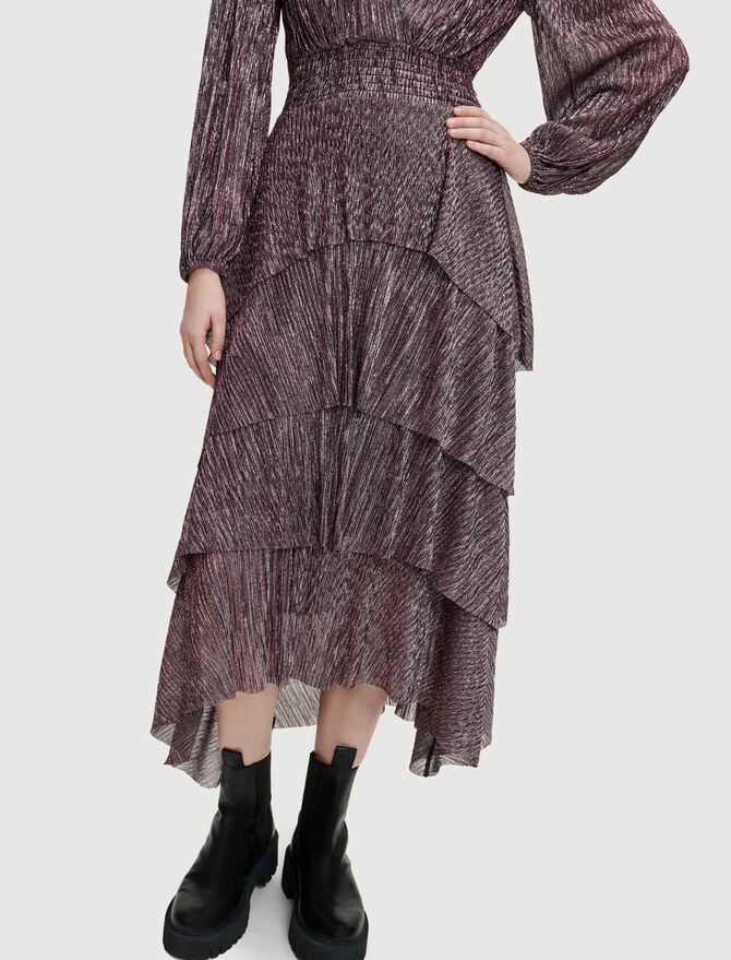 Vestido con volantes de lúrex elástico