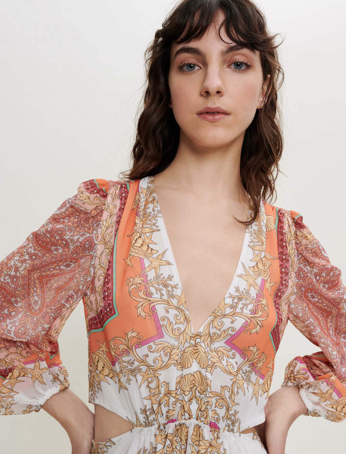 Vestido de muselina estampado