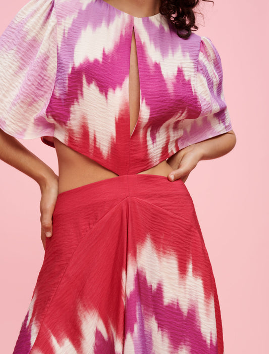 Vestido pañuelo asimétrico tie and dye