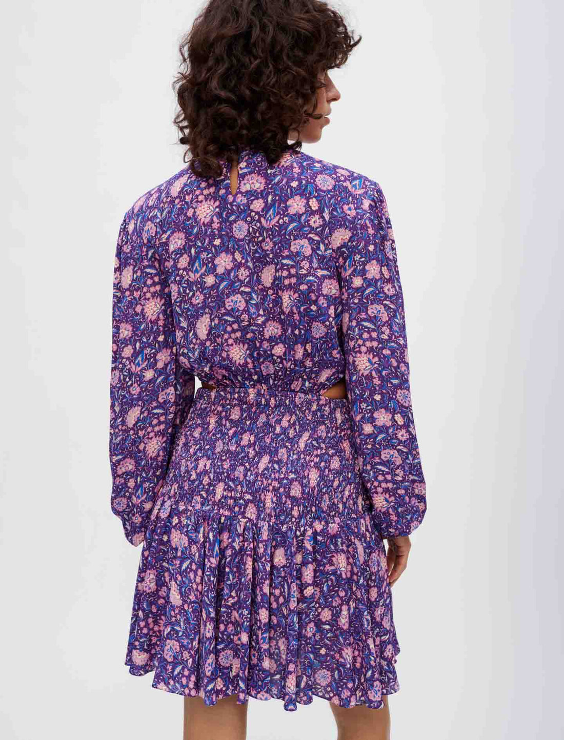 Vestido viscosa estampado de dalias
