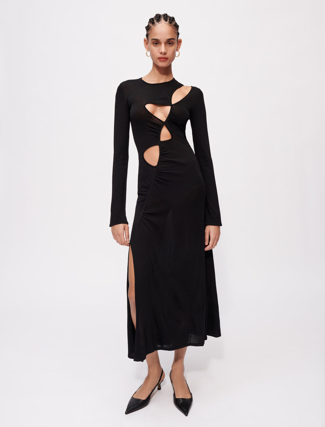 Vestido de punto elástico con aberturas
