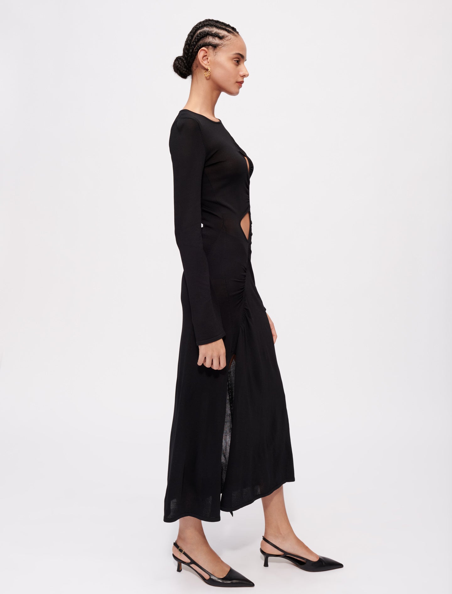 Vestido de punto elástico con aberturas