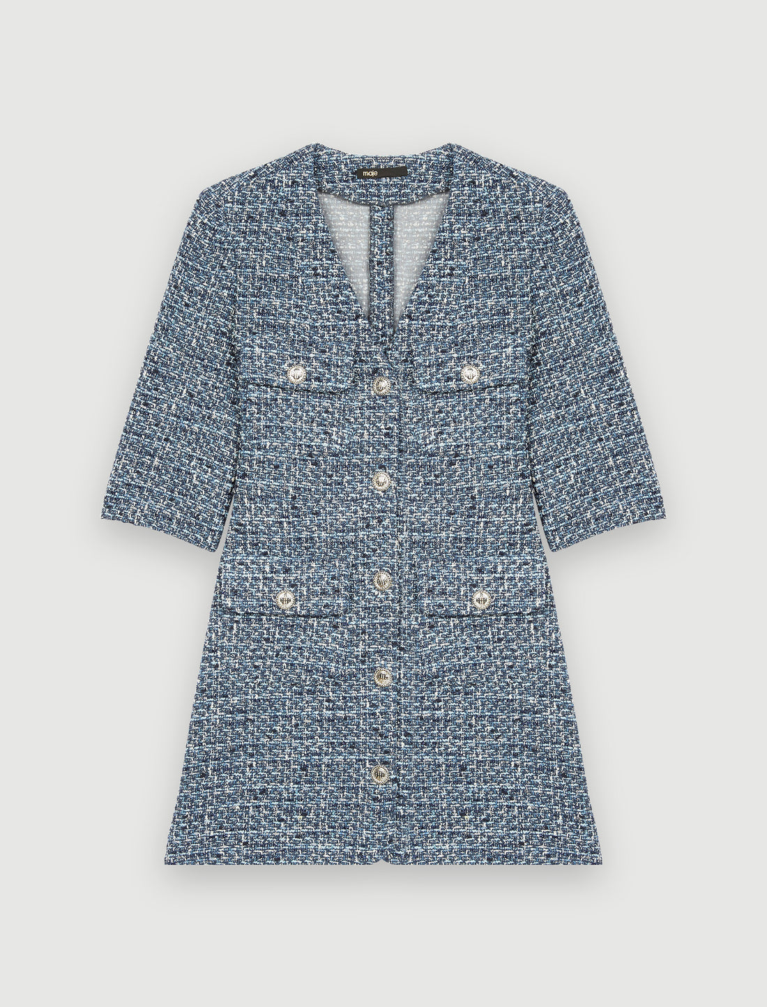 Vestido de tweed ajustado en la cintura