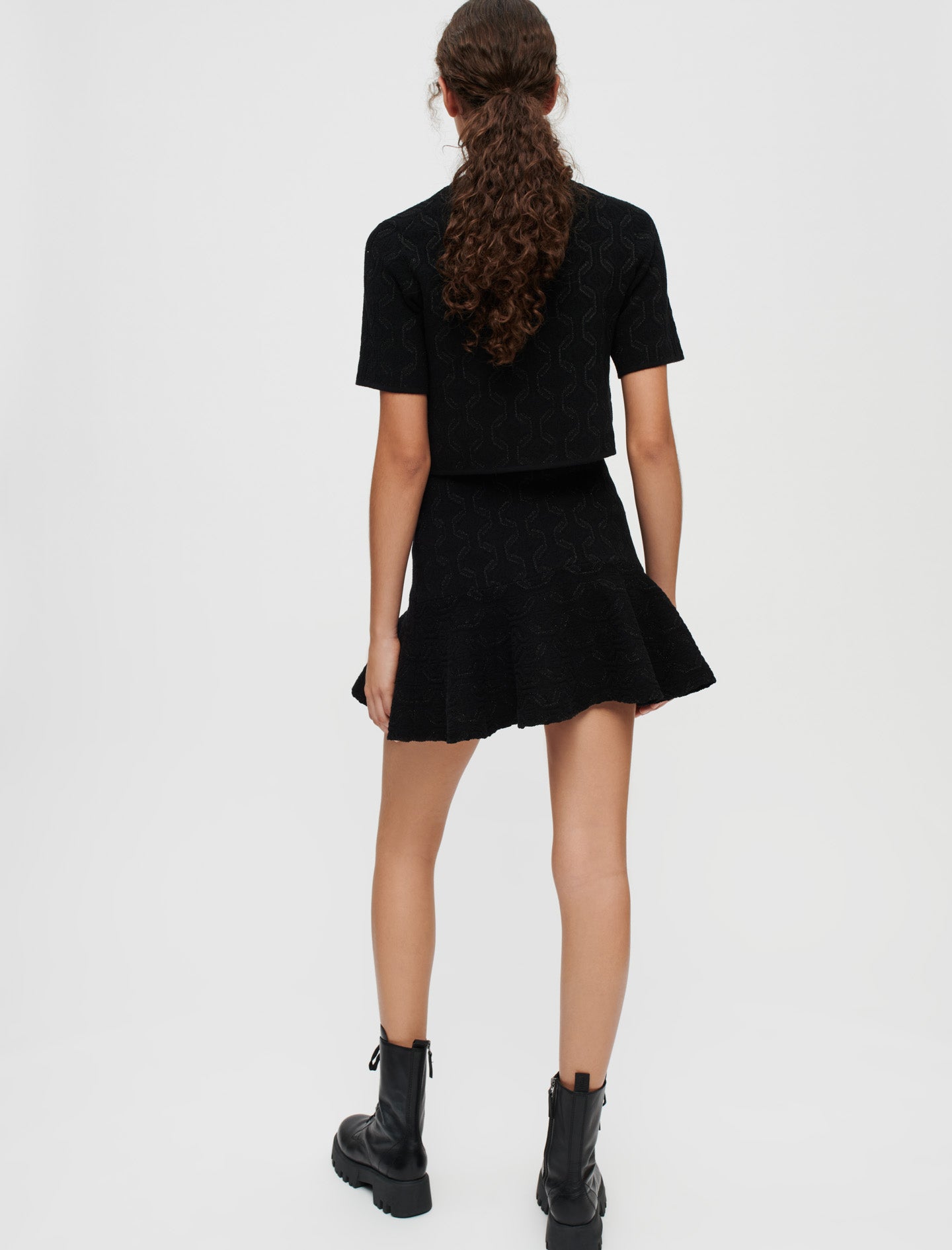Vestido trampantojo de punto jacquard