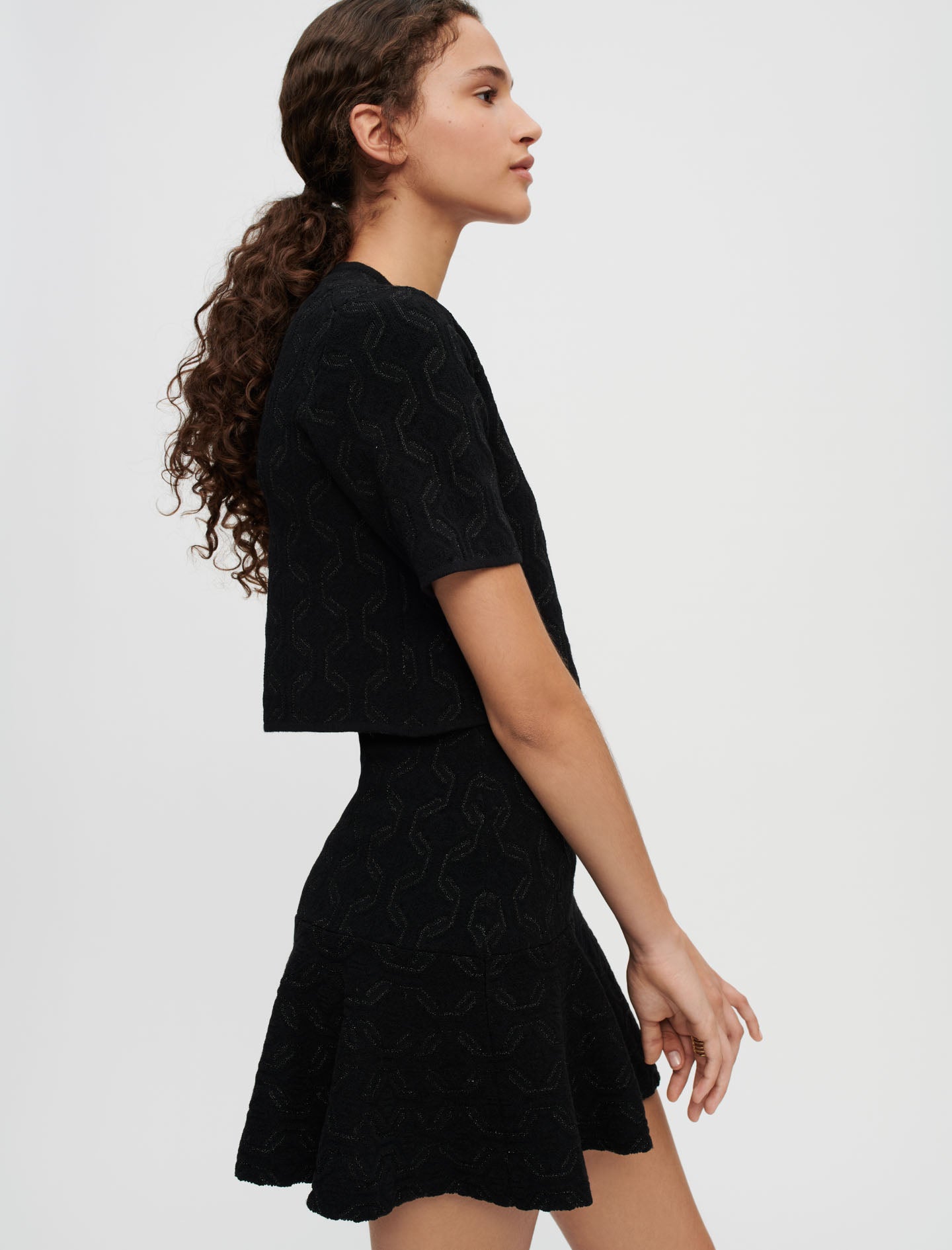 Vestido trampantojo de punto jacquard