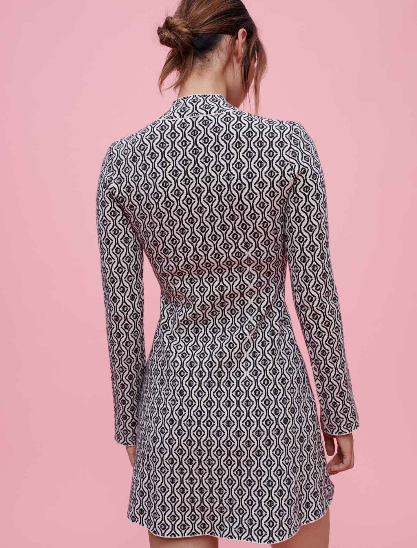 Vestido de punto jacquard Clover de Maje