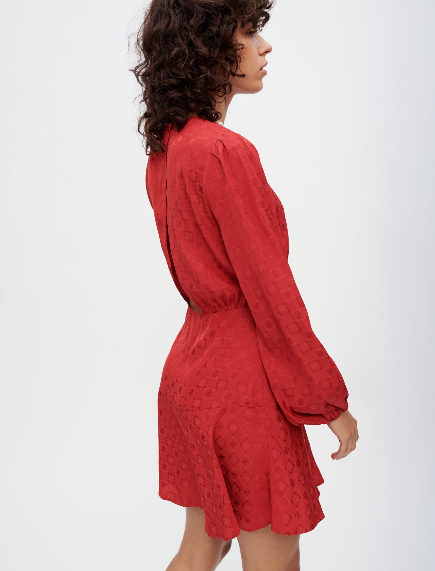 Vestido viscosa jacquard Clover Maje