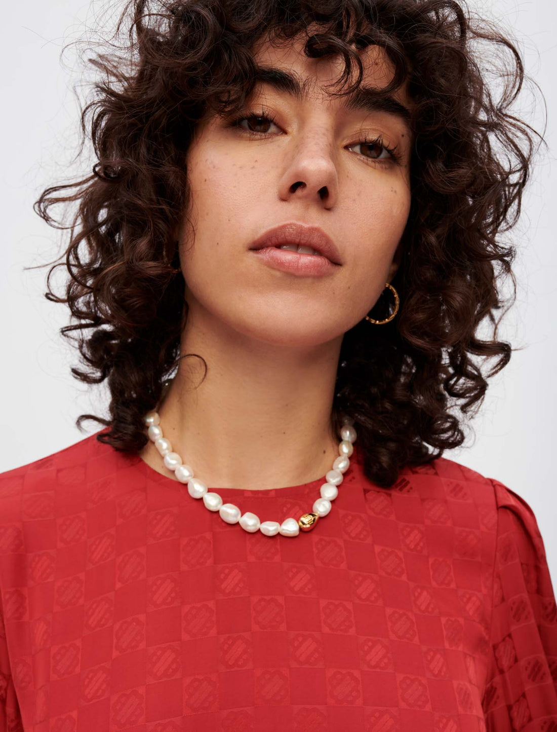 Vestido viscosa jacquard Clover Maje