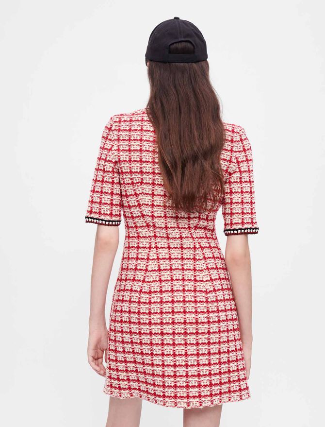 Vestido de punto estilo tweed de cuadros