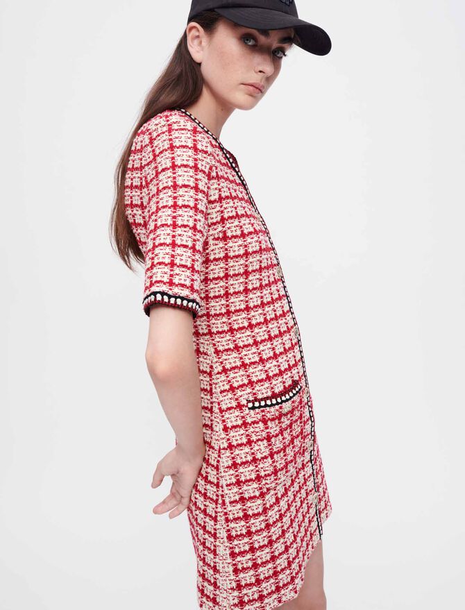 Vestido de punto estilo tweed de cuadros