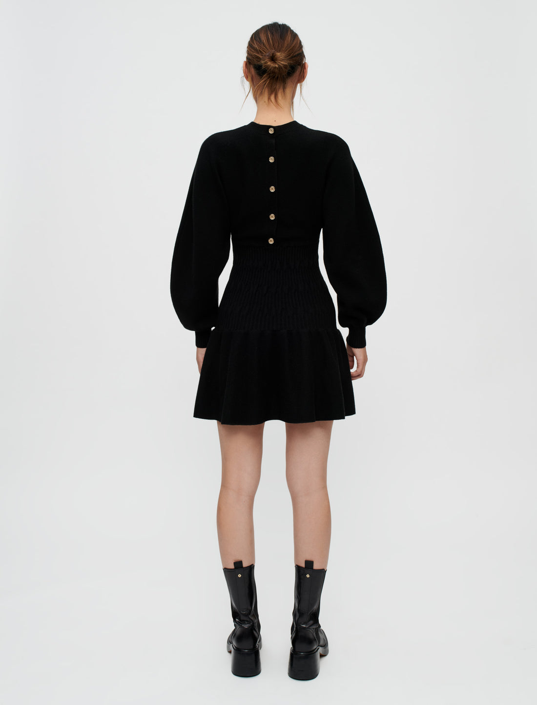 Vestido fruncido de punto grueso
