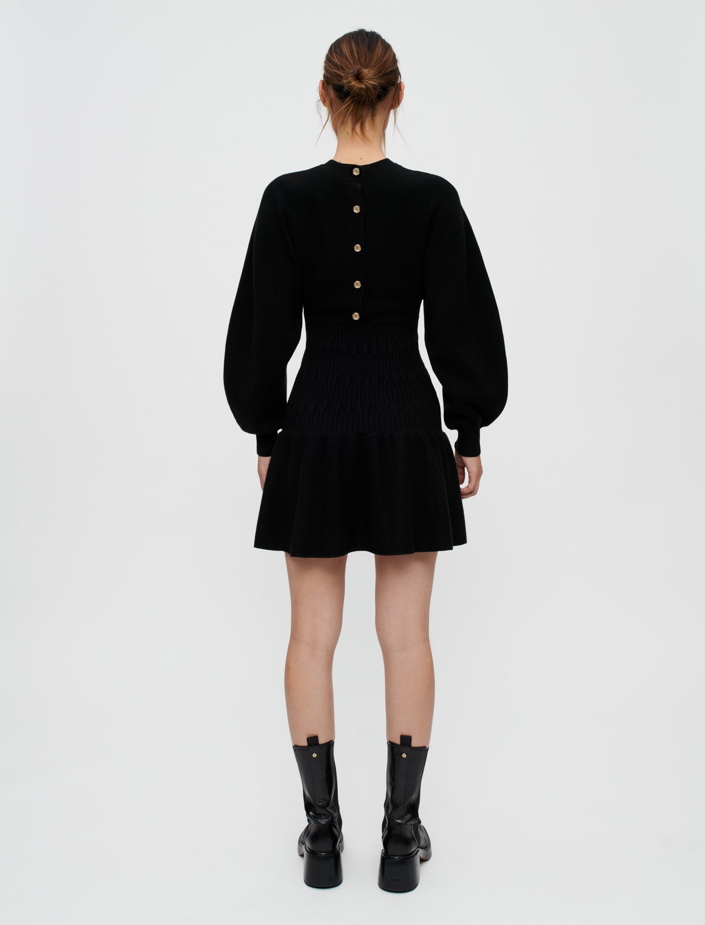 Vestido fruncido de punto grueso