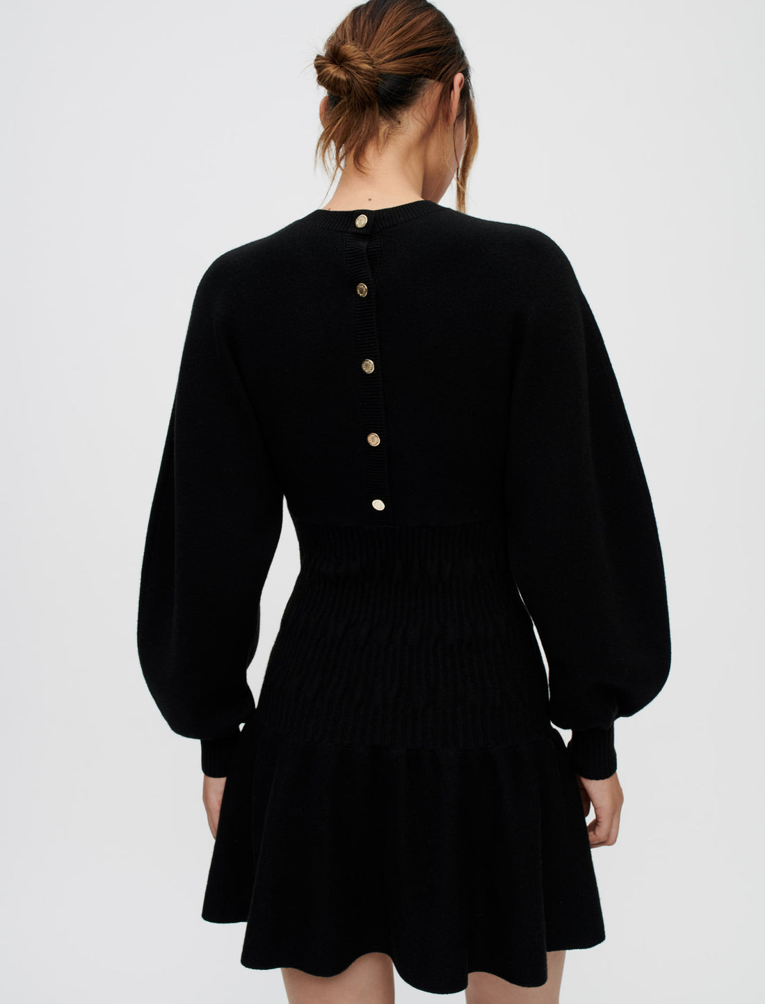 Vestido fruncido de punto grueso
