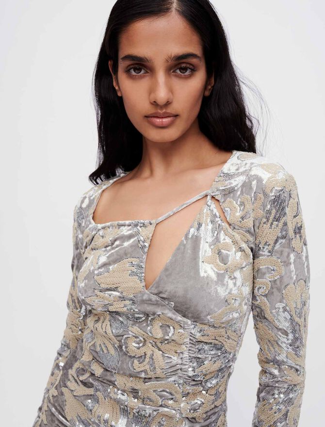 Vestido de terciopelo con lentejuelas