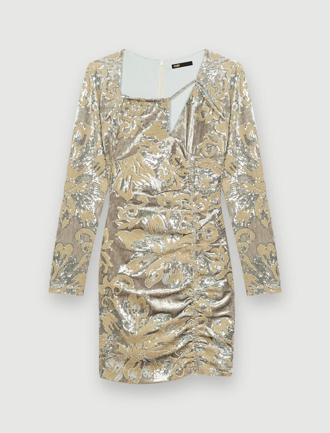 Vestido de terciopelo con lentejuelas
