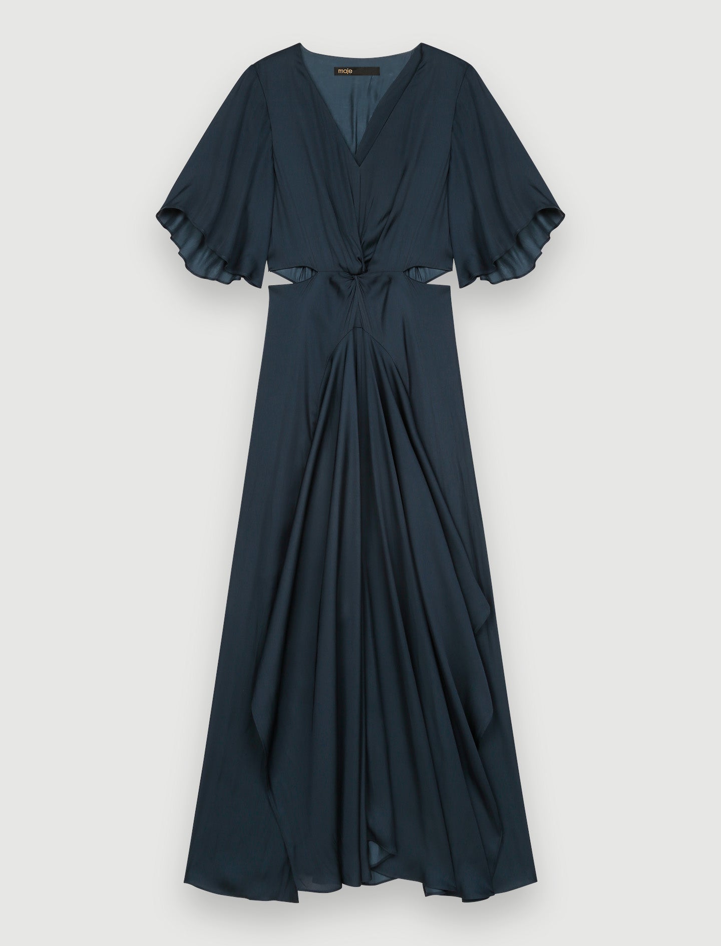 Vestido pañuelo de raso fluido