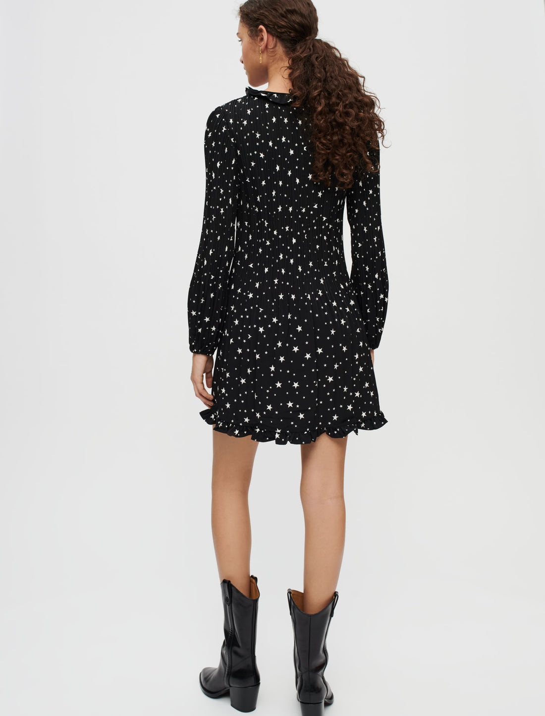 Vestido fluido plisado estampado