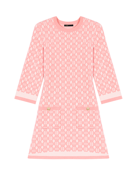 Vestido de jacquard rosa