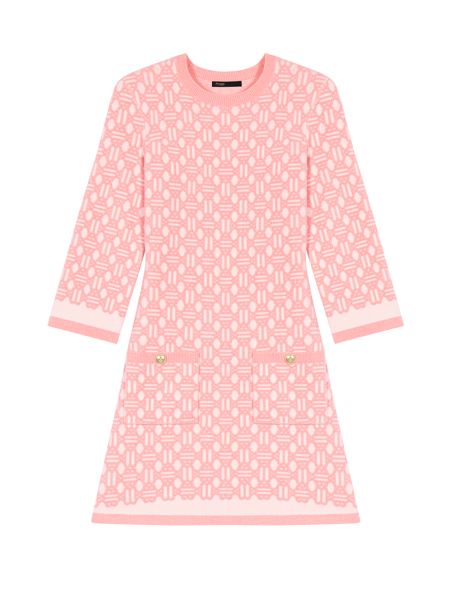 Vestido de jacquard rosa