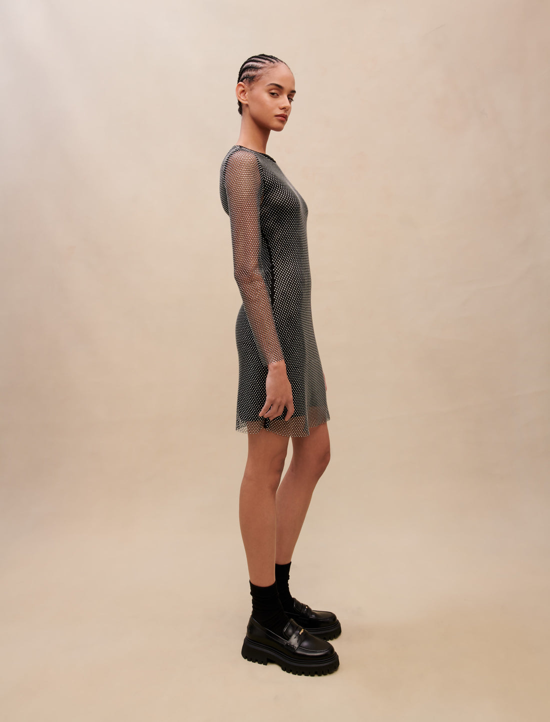 Vestido corto con strass
