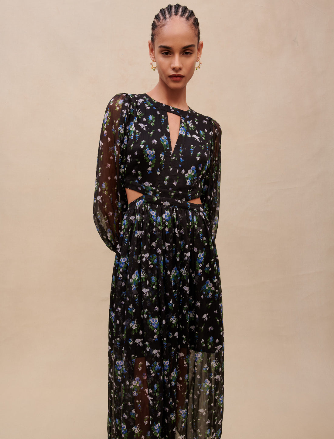Vestido largo calado