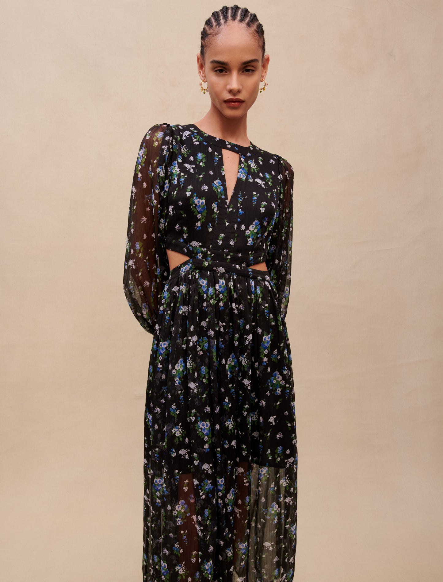 Vestido largo calado