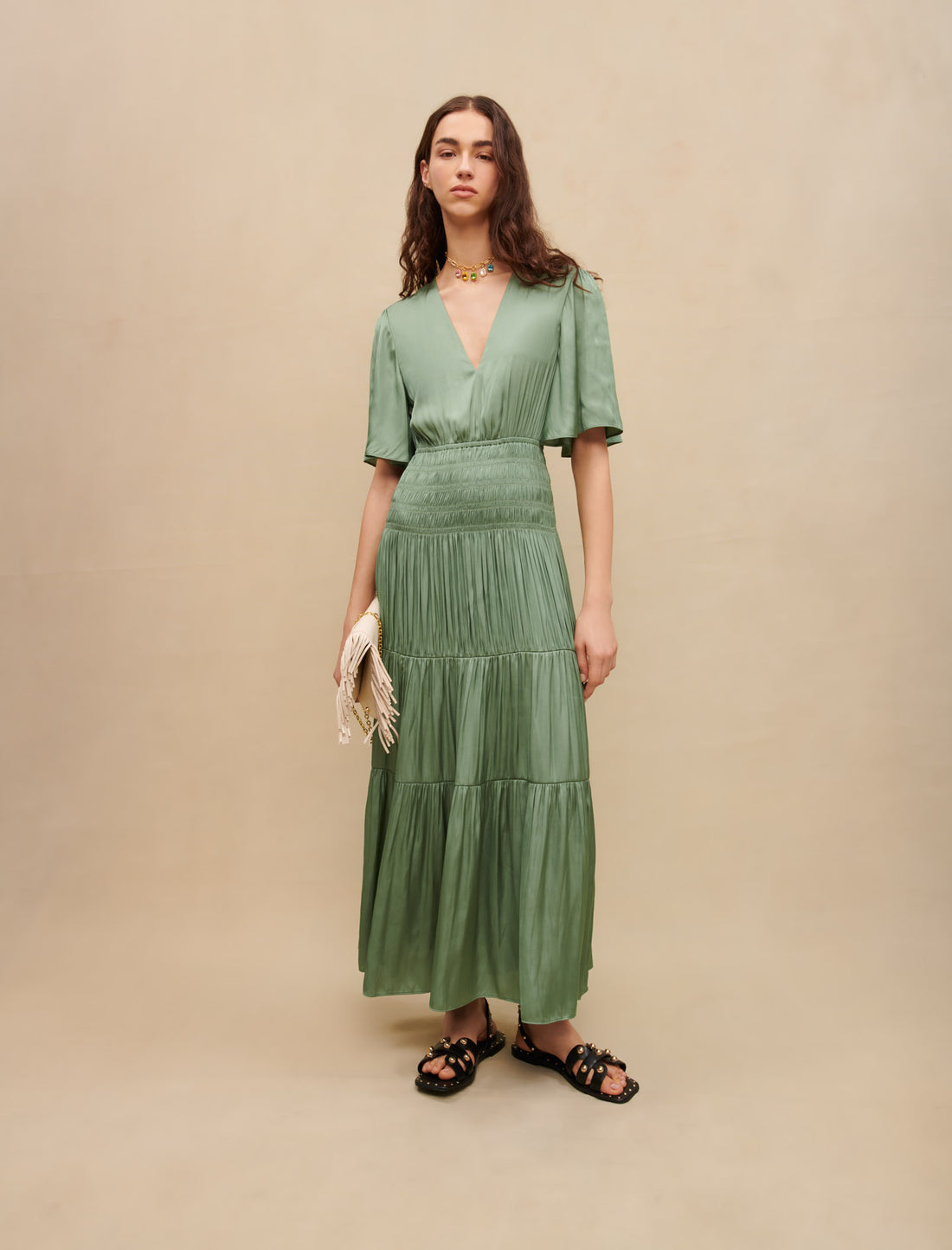 Vestido largo satinado