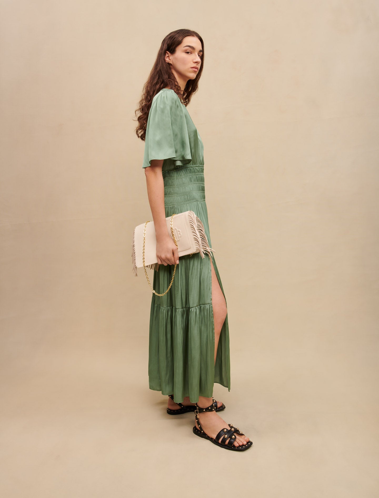 Vestido largo satinado