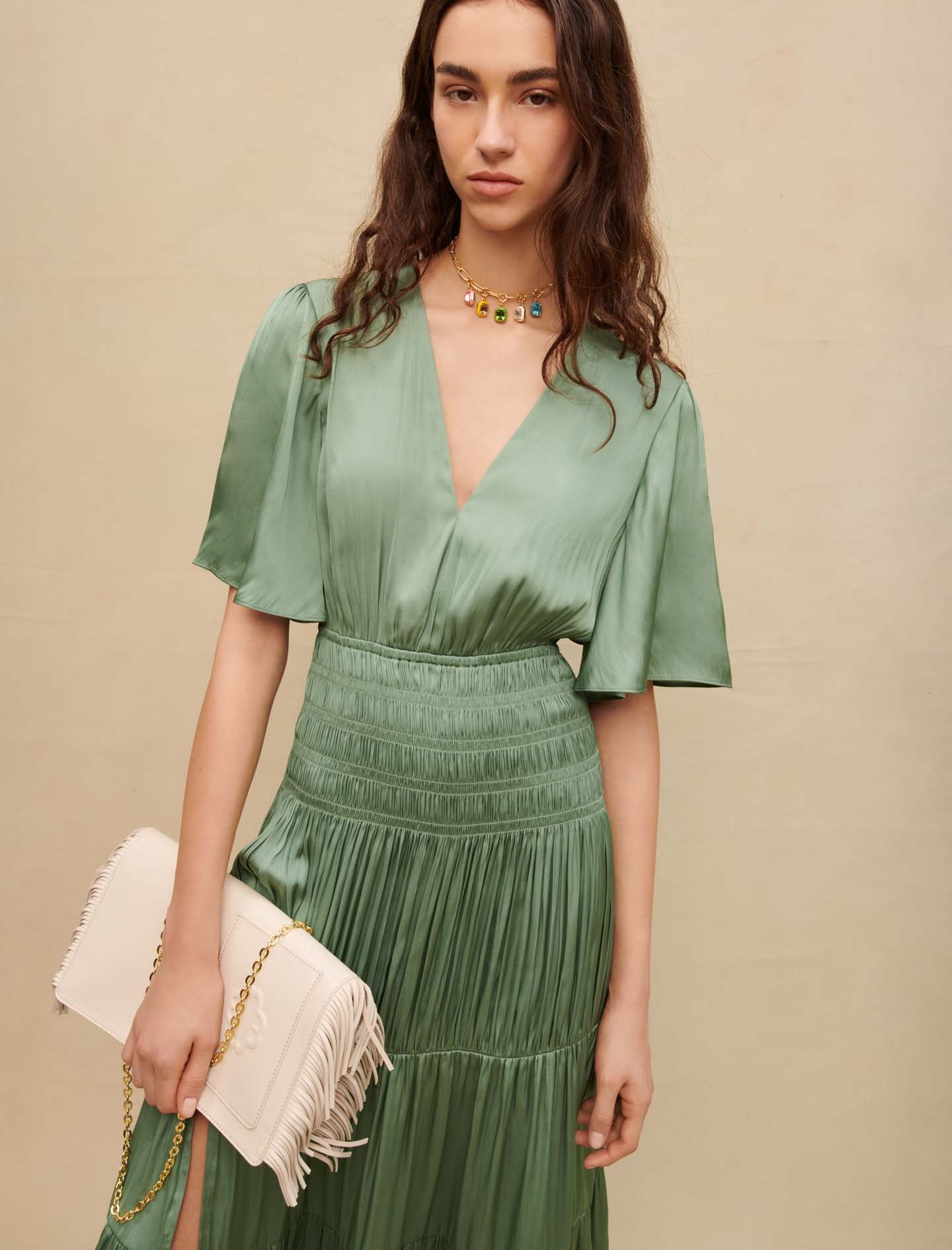 Vestido largo satinado