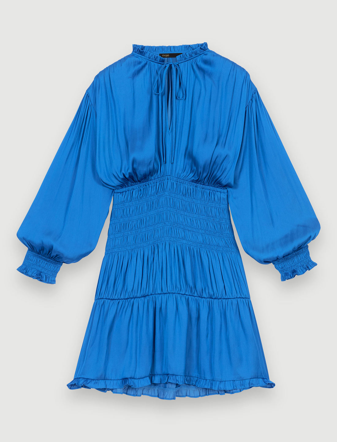 Vestido azul con frunces