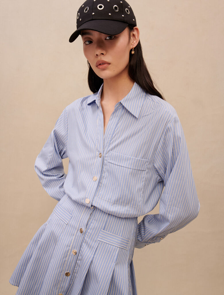 Vestido camisero de rayas