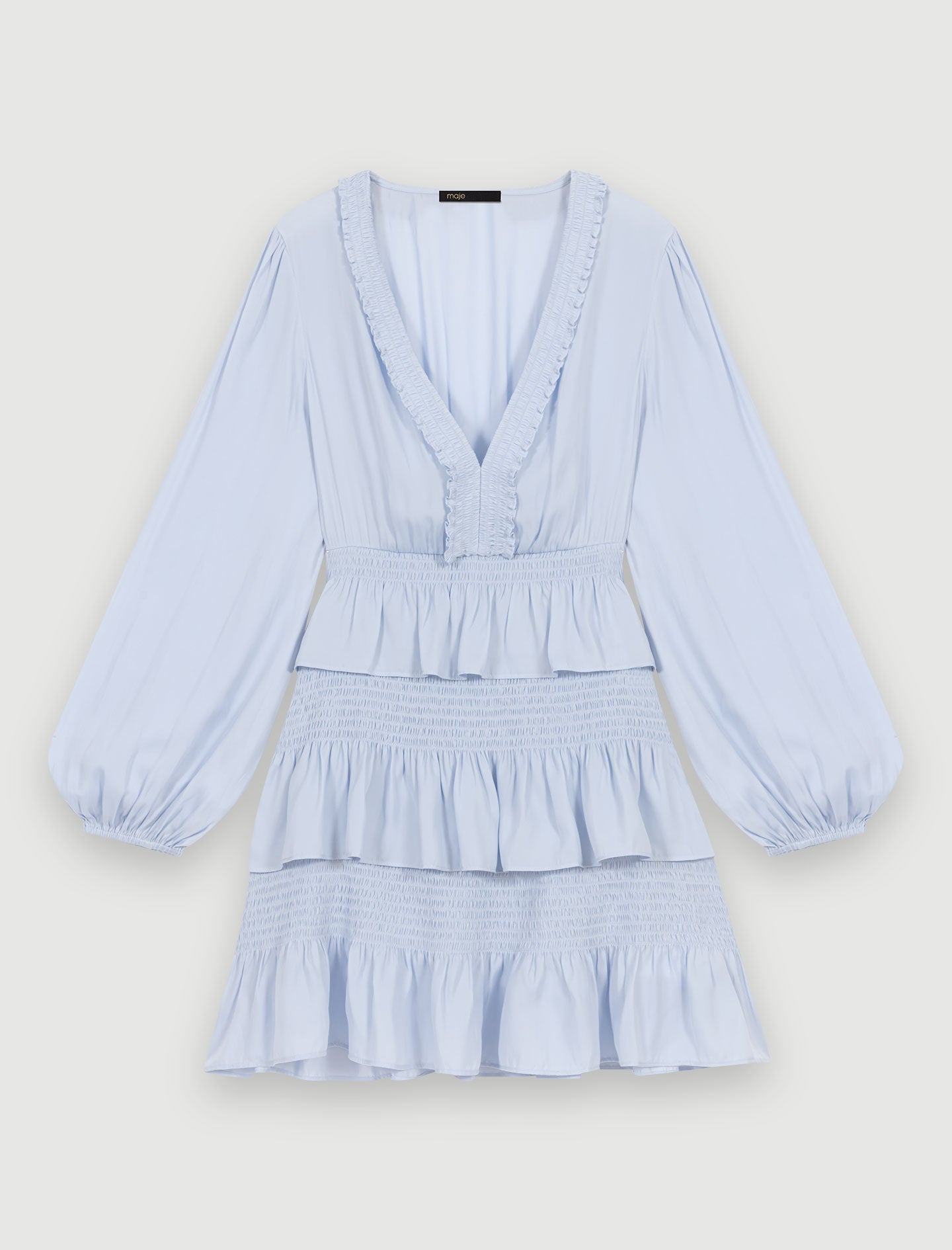 Vestido azul de volantes