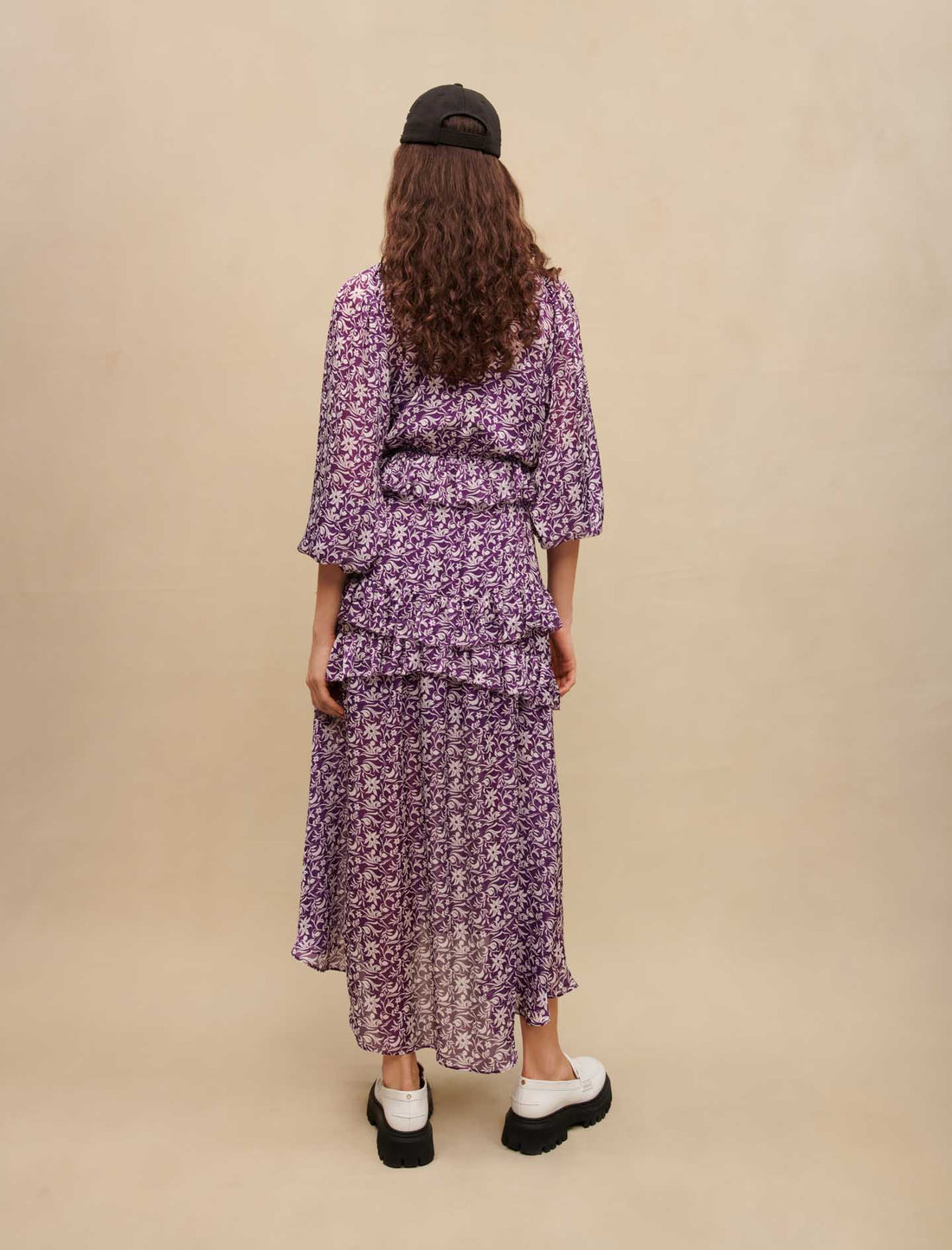 Vestido largo con estampado de flores